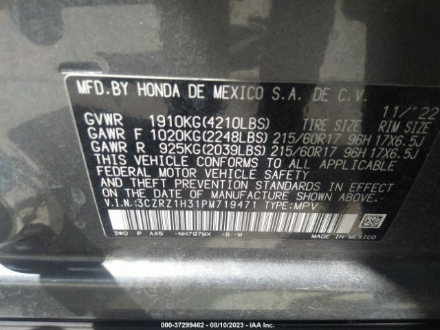 3CZRZ1H31PM719471 Honda HR-V LX