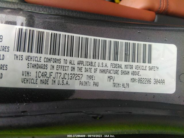 1C4RJFJT7JC137257 Jeep Grand Cherokee Summit