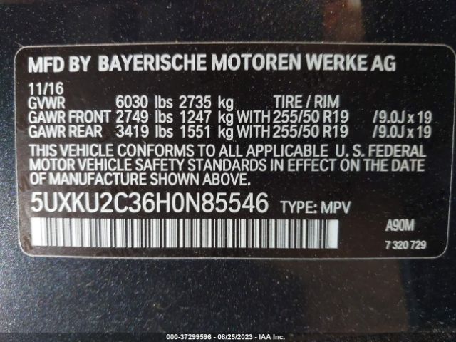 5UXKU2C36H0N85546 BMW X6 Xdrive35i