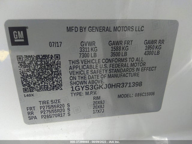 1GYS3GKJ0HR371398 Cadillac ESCALADE ESV