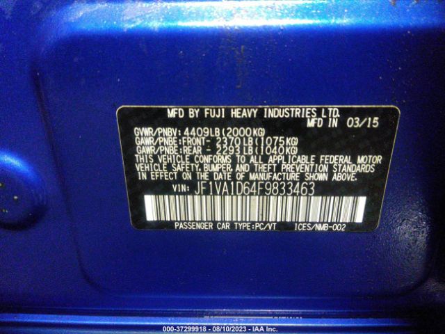 JF1VA1D64F9833463 Subaru Wrx Premium