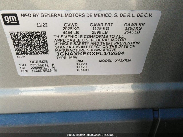 Chevrolet EQUINOX LT 2023 3GNAXKEGXPL142684 Image 9
