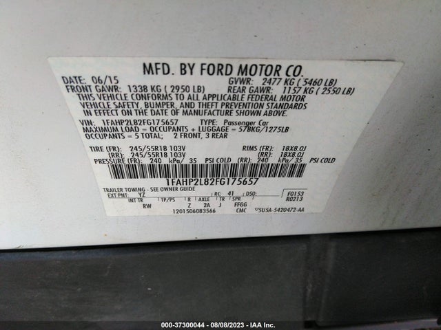 1FAHP2L82FG175657 Ford SEDAN POLICE INTERCEPTOR