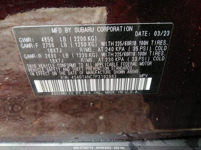 4S4BTANC7P3192983 Subaru Outback Limited