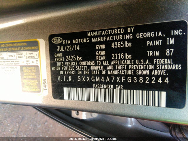 KIA Optima Lx 2015 5XXGM4A7XFG382244 Image 9