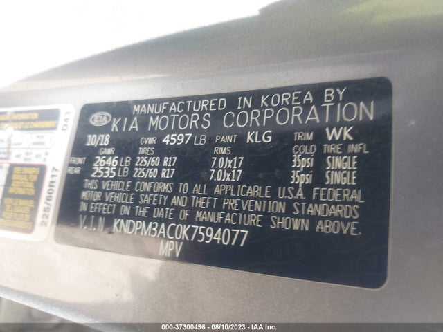 KIA Sportage Lx 2019 KNDPM3AC0K7594077 Image 9
