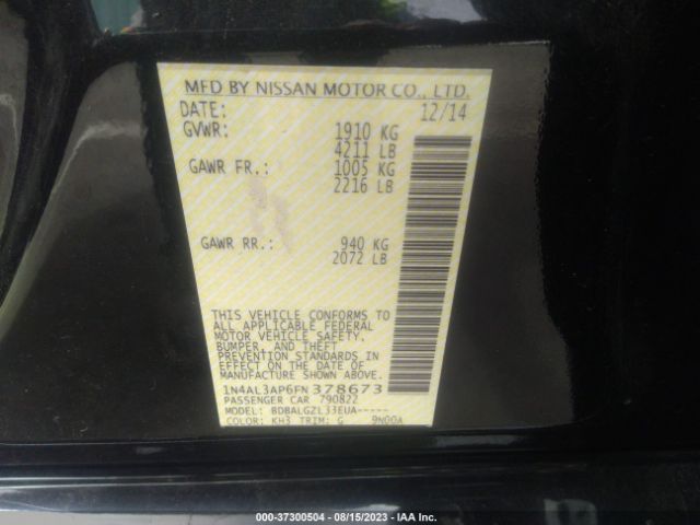 1N4AL3AP6FN378673 Nissan Altima 2.5 Sl/2.5 Sv/2.5/2.5 S
