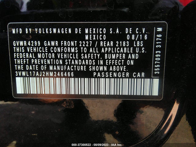 3VWL17AJ2HM246466 Volkswagen Jetta 1.8t Sel