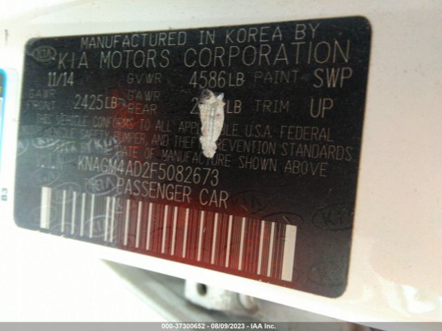 KNAGM4AD2F5082673 KIA OPTIMA HYBRID