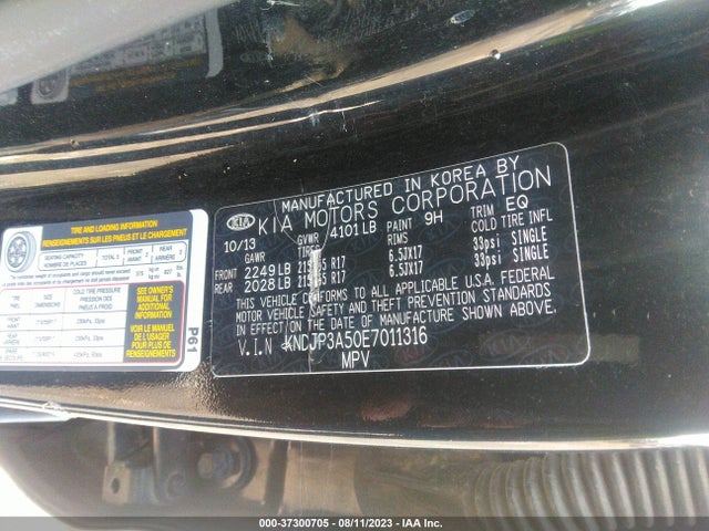 KIA SOUL + 2014 KNDJP3A50E7011316 Image 9