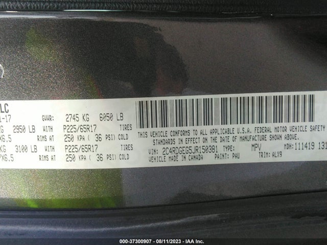 Dodge Grand Caravan Gt 2018 2C4RDGEG5JR150381 Image 15