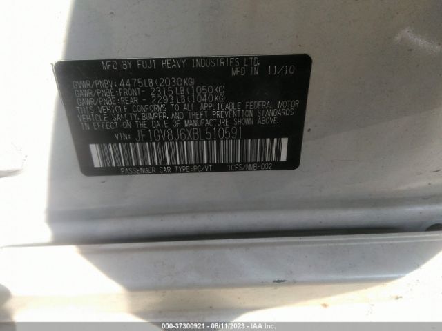 2011 SUBARU IMPREZA SEDAN WRX JF1GV8J6XBL510591 Photo 8