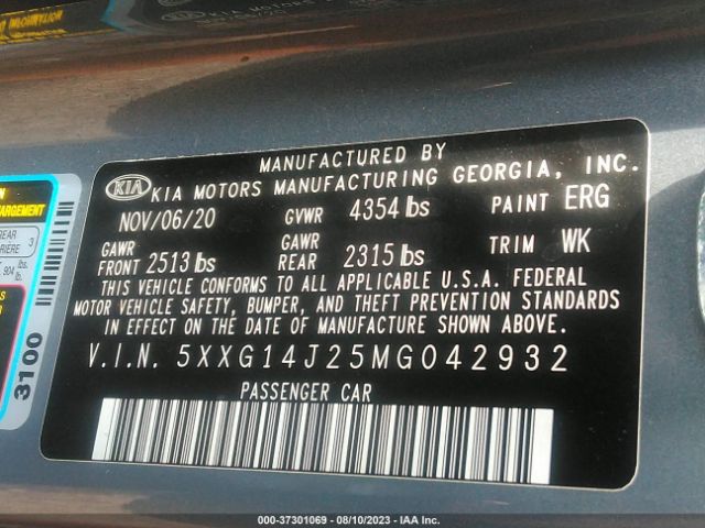 5XXG14J25MG042932 KIA K5 LXS