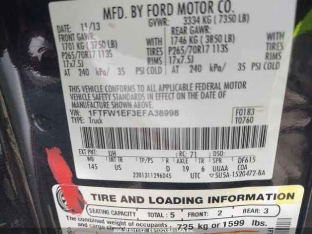 1FTFW1EF3EFA38998 Ford F-150 Xl/xlt/stx/fx4/lariat