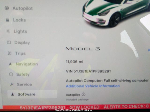 5YJ3E1EA1PF395291 Tesla MODEL 3