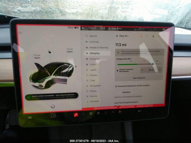 5YJ3E1EA1PF395291 Tesla MODEL 3