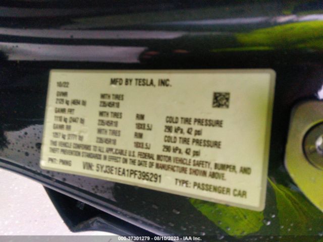 5YJ3E1EA1PF395291 Tesla MODEL 3