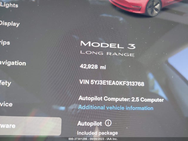 Tesla Model 3 Range 2019 5YJ3E1EA0KF313768 Image 15