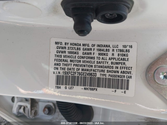 Honda Civic Sedan Ex 2016 19XFC2F76GE249633 Image 9