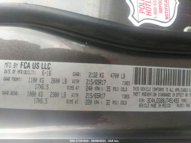 3C4NJDDB8JT451493 Jeep Compass Trailhawk