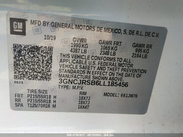 Chevrolet Trax Premier 2020 3GNCJRSB6LL185456 Image 9