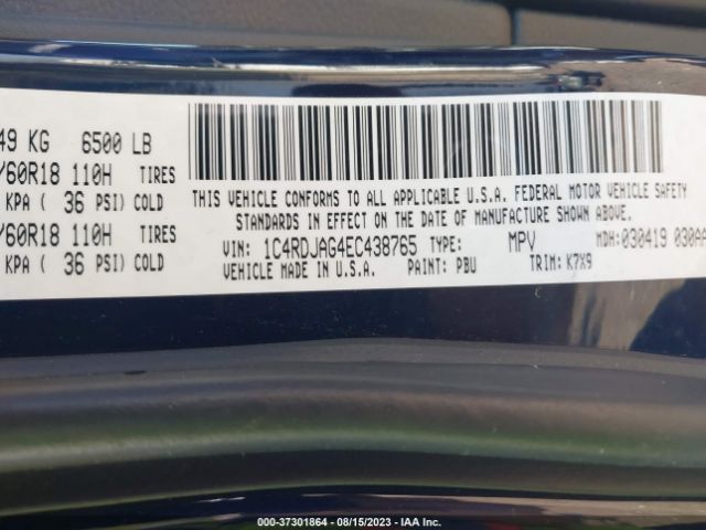 1C4RDJAG4EC438765 Dodge Durango Sxt