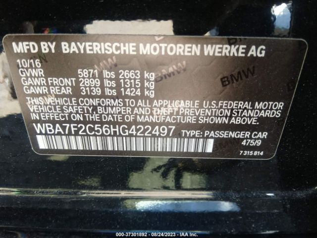 WBA7F2C56HG422497 BMW Alpina B7 Xdrive