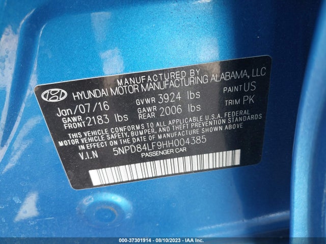 Hyundai ELANTRA SE 2017 5NPD84LF9HH004385 Image 16