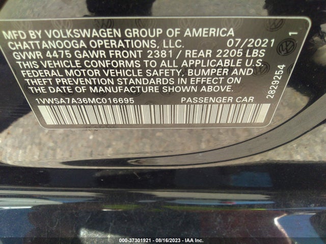 1VWSA7A36MC016695 Volkswagen Passat 2.0t Se
