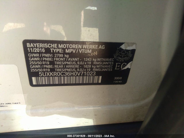 BMW X5 Xdrive35i 2017 5UXKR0C36H0V71023 Image 9
