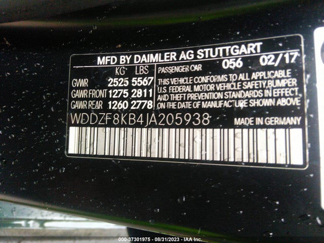WDDZF8KB4JA205938 Mercedes-Benz E-class Amg E 63 S
