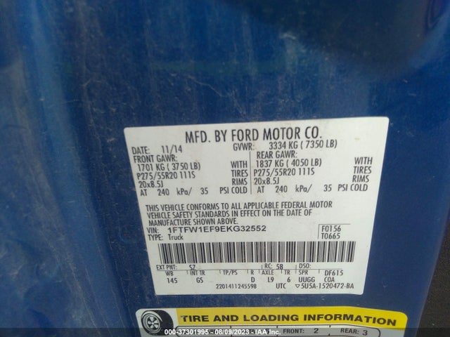 1FTFW1EF9EKG32552 Ford F-150 Xlt