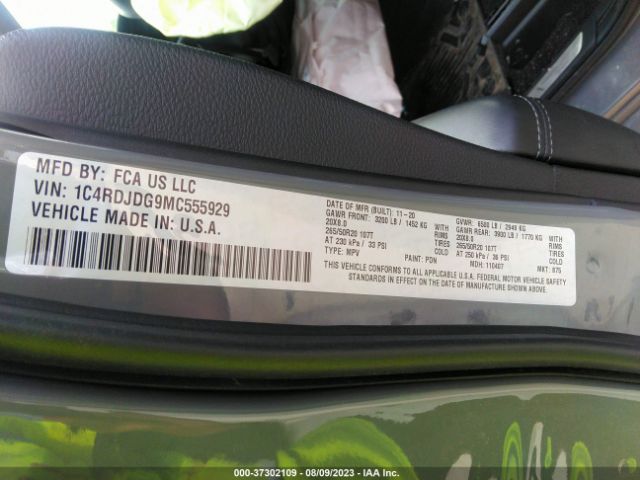1C4RDJDG9MC555929 Dodge Durango Gt Plus