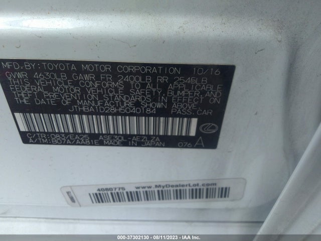 JTHBA1D28H5040184 Lexus Is Is Turbo