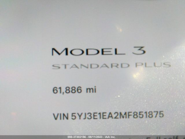 5YJ3E1EA2MF851875 Tesla Model 3 Standard Range Plus