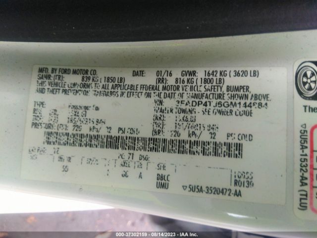 3FADP4TJ6GM144884 Ford FIESTA S