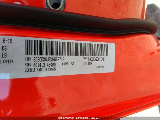 2C3CDXGJ7KH662718 Dodge Charger Scat Pack