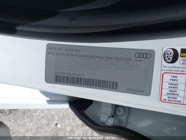 WAUC8AFC5JN109617 Audi A6 Premium/sport