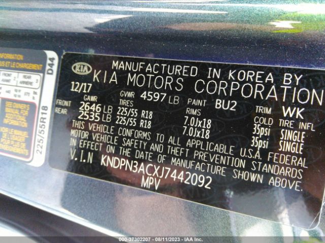KNDPN3ACXJ7442092 KIA Sportage Ex