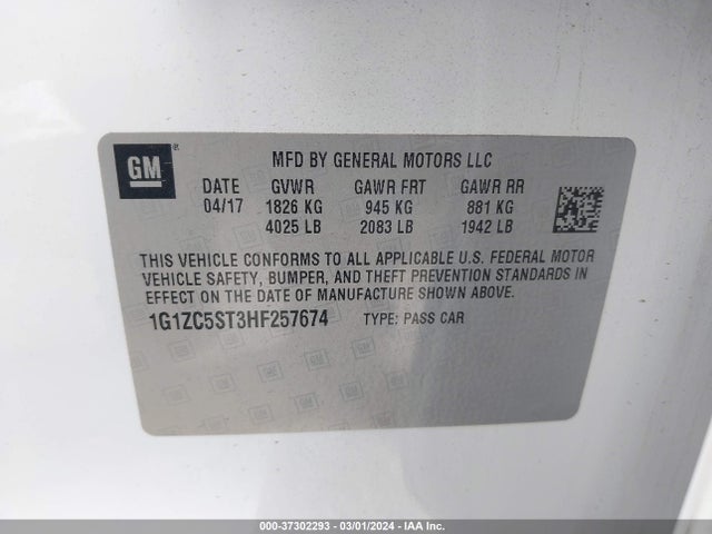 Chevrolet Malibu 1fl 2017 1G1ZC5ST3HF257674 Image 25