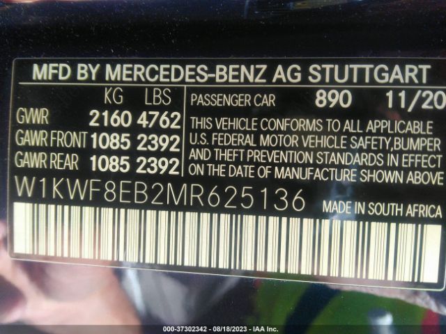 W1KWF8EB2MR625136 Mercedes-Benz C-class C 300
