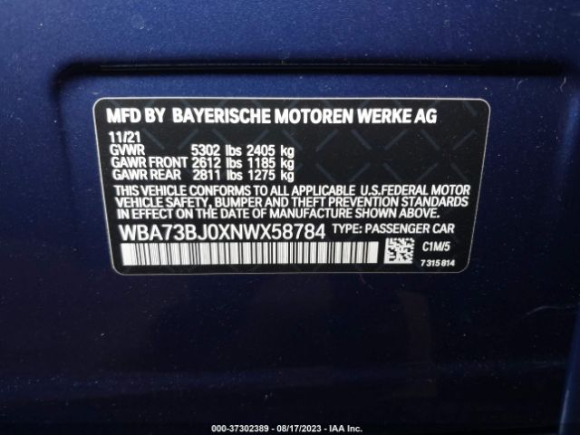 WBA73BJ0XNWX58784 BMW 5 Series 540i Xdrive