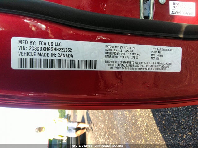 Dodge CHARGER GT 2022 2C3CDXHG5NH222052 Image 9