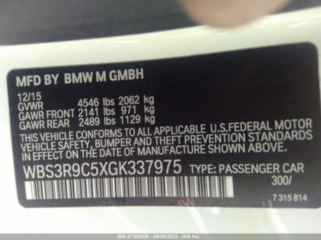 WBS3R9C5XGK337975 BMW M4