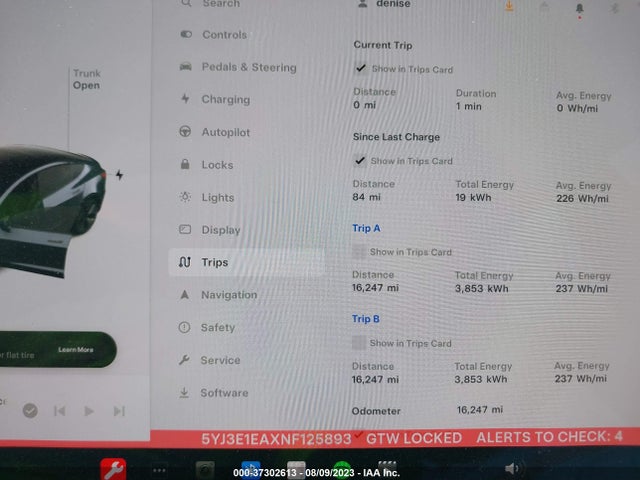 5YJ3E1EAXNF125893 Tesla MODEL 3