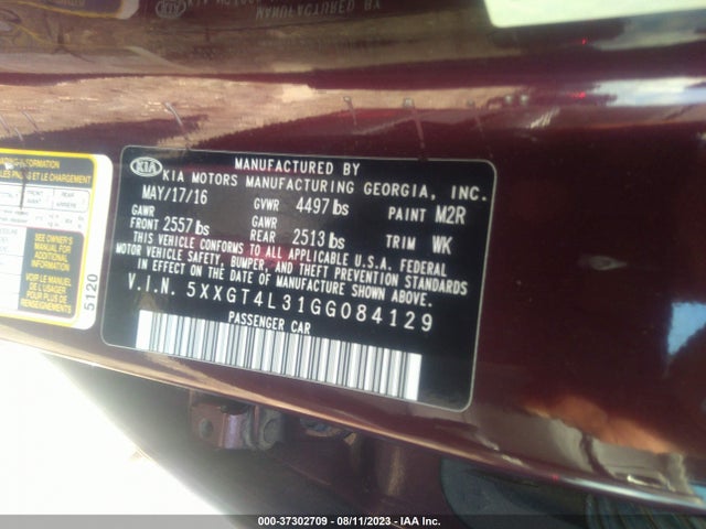 KIA Optima Lx 2016 5XXGT4L31GG084129 Image 9