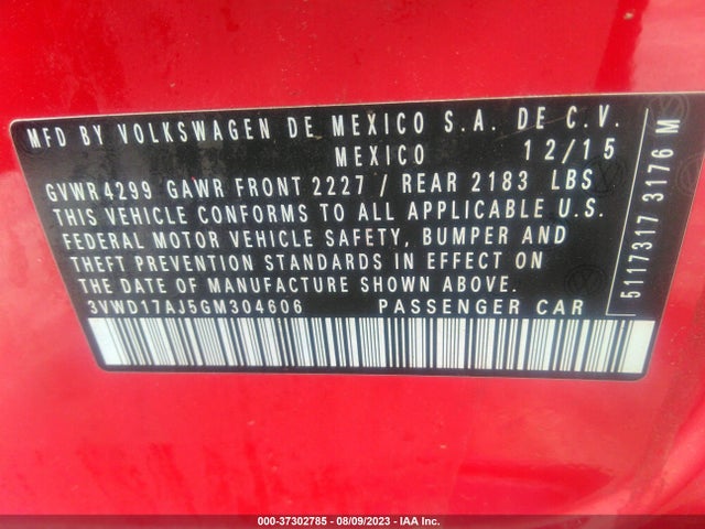 3VWD17AJ5GM304606 Volkswagen Jetta Sedan 1.8t Sport