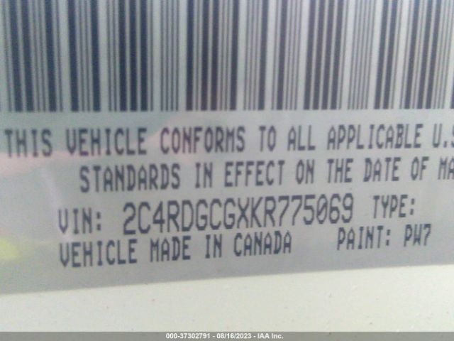 2C4RDGCGXKR775069 Dodge Grand Caravan Sxt