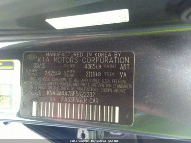 KNAGM4A78F5622232 KIA Optima Lx