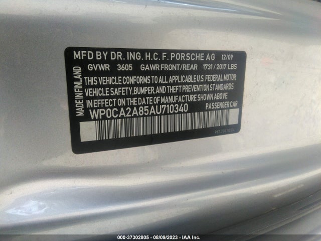 2010 PORSCHE BOXSTER WP0CA2A85AU710340 Photo 8